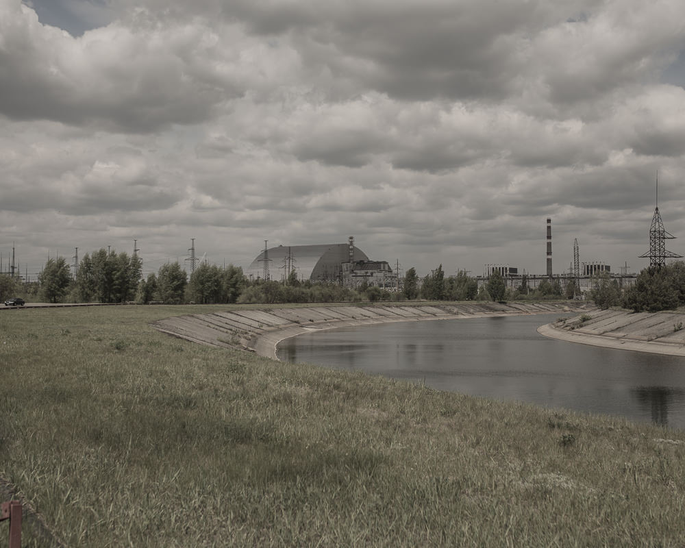 landscape with chernobyl power plant in chenobyl