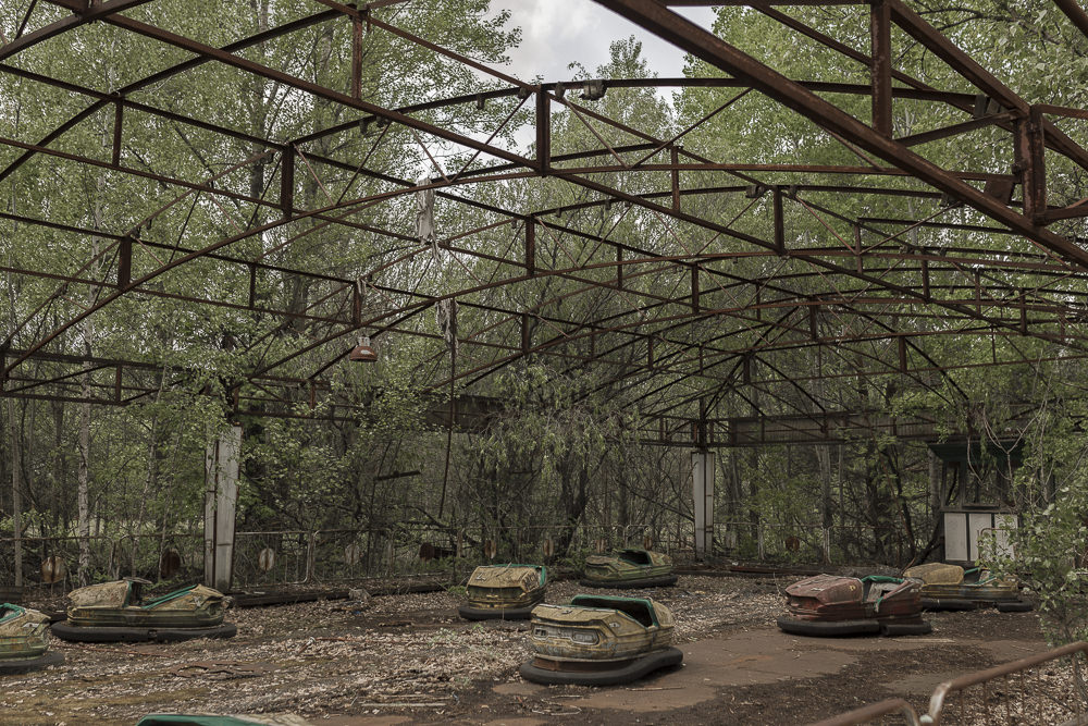bumper car in pripryat abandoned site